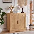 thumbnail image 3 of LEYAOYAO Accent Storage Cabinet with Fluted Doors, Small Sideboard Mid Century Buffet Kitchen Coffee Bar Cabinet for Dining Room, Natural Oak, 3 of 8
