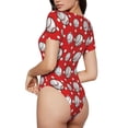 thumbnail image 2 of Balery Cute Baseball Body de cuello redondo de manga corta para mujer Tops de manga corta Tops básicos-Large, 2 of 7
