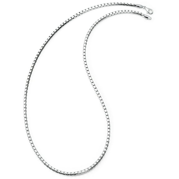 Metal Masters 925 Sterling Silver Italian Mirror Box Diamond-Cut Chain Necklace 8-Sided 3mm