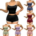 thumbnail image 1 of JDQJBZ Tenue d'Intérieur pour Femmes, Camisole Sans Manches à Col Rond de Couleur Unie et Short à Taille Élastique, 1 of 4