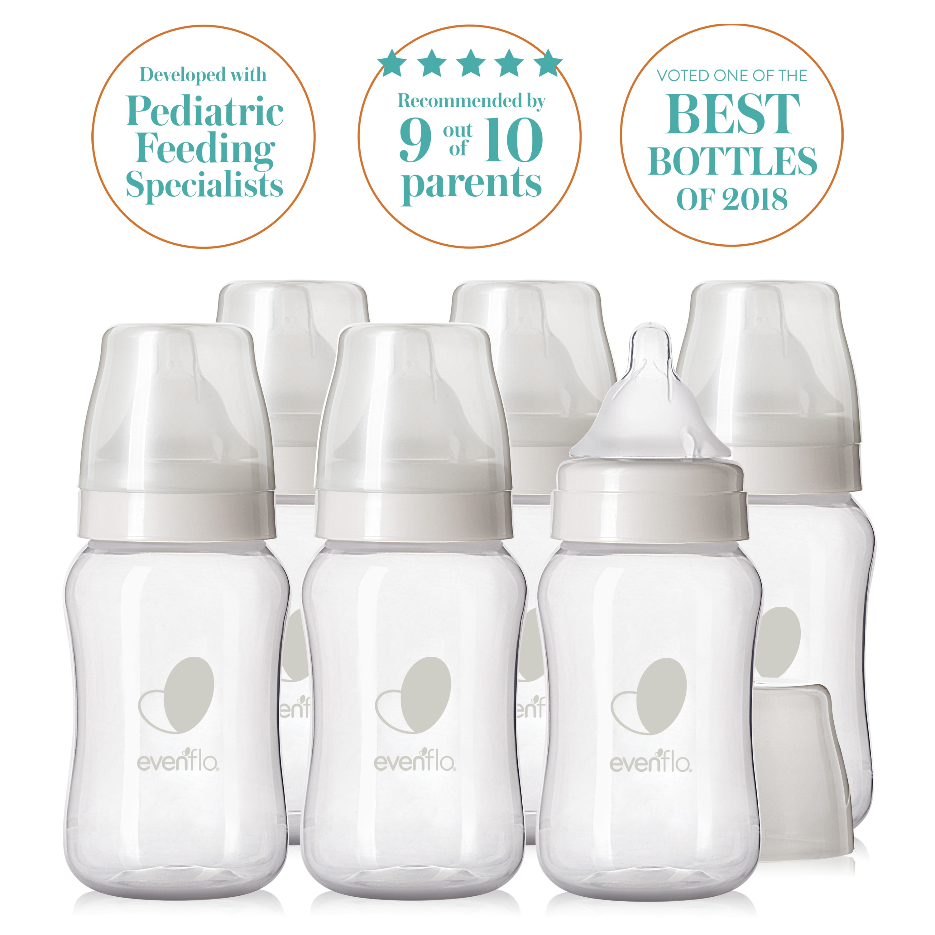 Evenflo Balance + Wide Neck BPAFree Plastic Baby Bottles