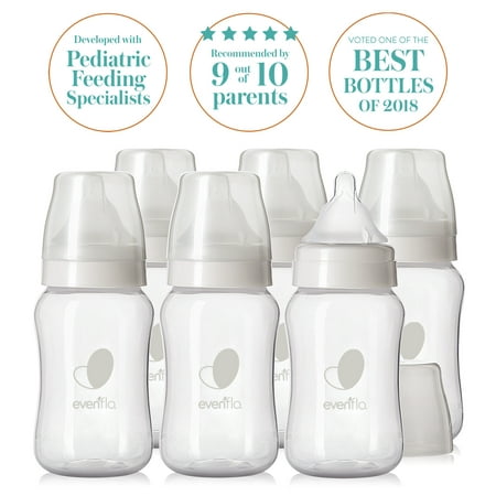 Evenflo Balance + Wide Neck BPA-Free Plastic Baby Bottles - 9oz, Clear,