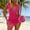 Hot Pink, variant on UTSJKR Women's Halter Swim Dress, V-Neck Twist-Front Bathing Suit with Gold Buckle and Side Tie Knot Pink S