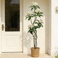 thumbnail image 5 of IARTTOP 5.7ft Artificial Plumeria Plant Fake Yellow Flower Green Leaves Evergreen Tree With Pot For Home Office Indoor Outdoor Party Decor, 5 of 13