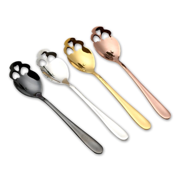 Bewildely Paquete de 4 cucharas de té de acero inoxidable para pulir accesorios para cucharas de café Juegos de servir café y té Bewildely HA010922-00