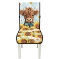 thumbnail image 7 of TSOVTHRID Highland Cattle Sunflower Daisy Print Quilted Dining Chair Slipcovers Comfy Adjustable Chair Cushion Covers with Detachable Strap Practical Stain Resistant Seat Covers, Set of 1, 7 of 7