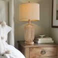 thumbnail image 5 of Oneach Farmhouse Rattan Table Lamp for Living Room Bedroom 21.5" Retro Nightstands Bedside Lamps Resin, 5 of 6