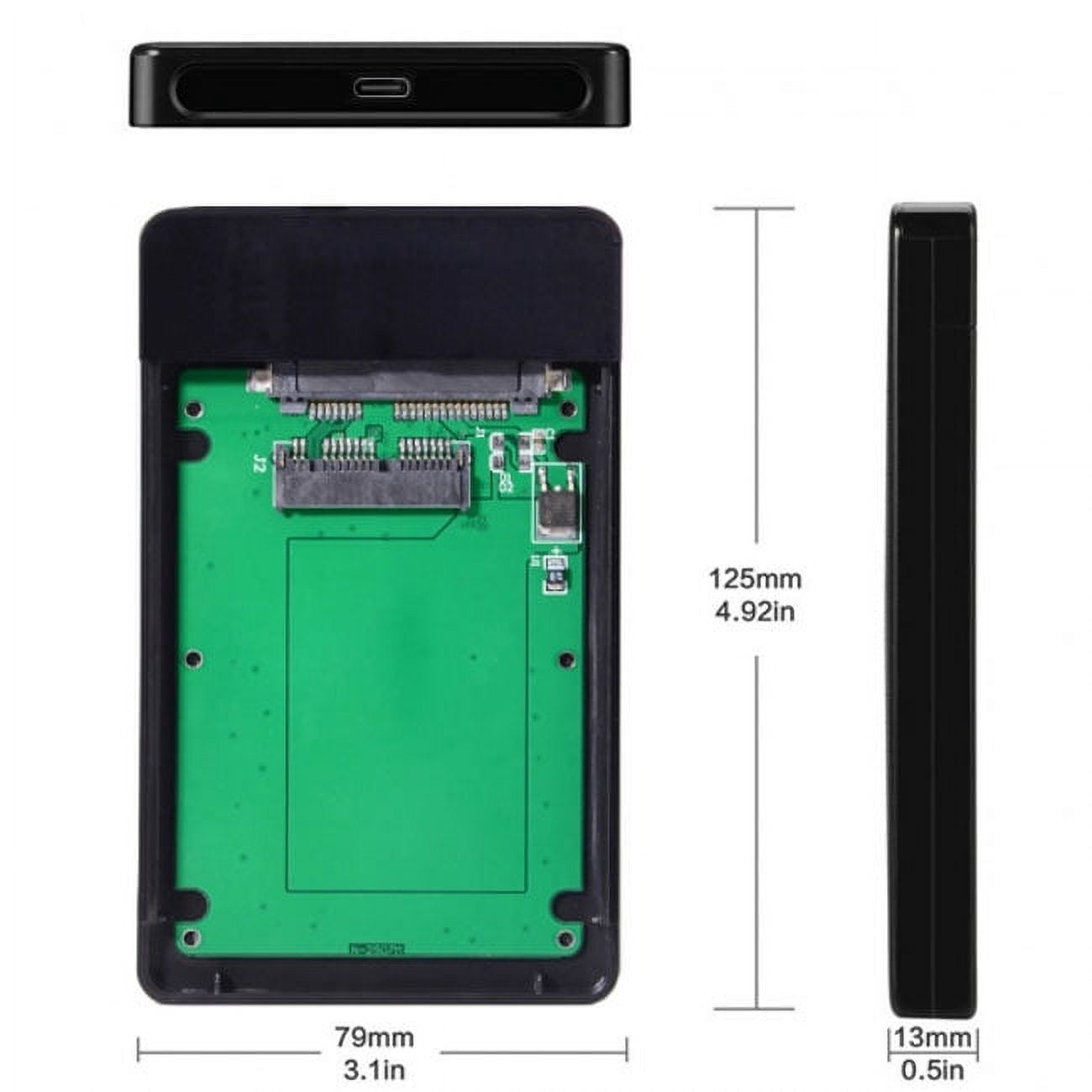 Chenyang CY USB 3.1 Type-C USB-C to 1.8 inch Micro SATA 16pin 7+9 SSD to External Hard Disk Enclosure Enclosure