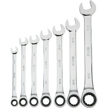 Klutch Ratcheting Wrench Set, 7-Pc., SAE: 5/16in.-3/4in.