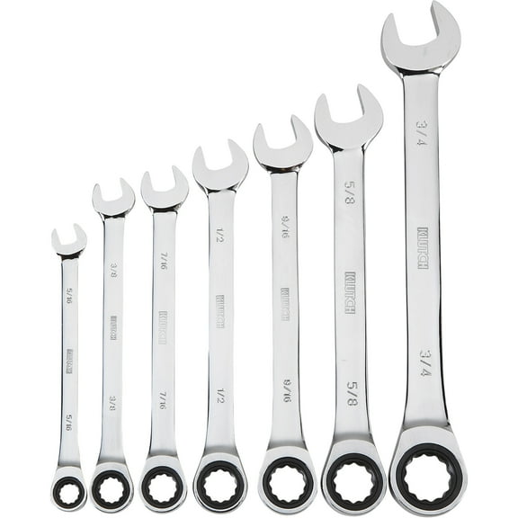 Klutch Ratcheting Wrench Set, 7-Pc., SAE: 5/16in.-3/4in.