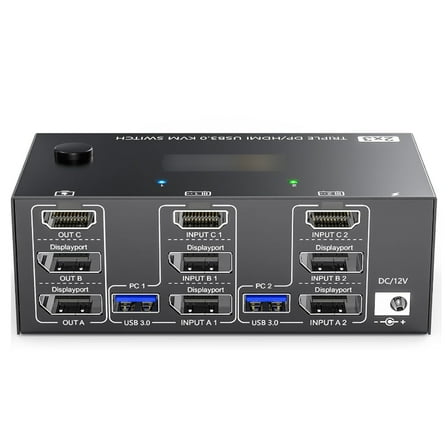 Video converter,Usb 3.0 And 4 Cables Wired Remote And Er Support Two Input Output 8k@30hz 4k@144hz Remote And 4 Kvm Switcher Two Displayport With Wired 4 Cables Included Kvm Er Two