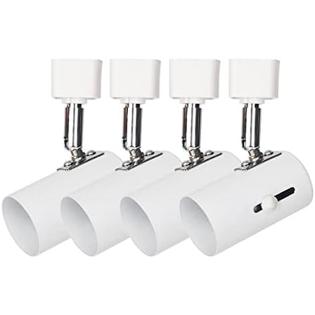 White line Voltage Track Lighting Heads E26 H Type(no Bulb), ETL Listed,4Pack