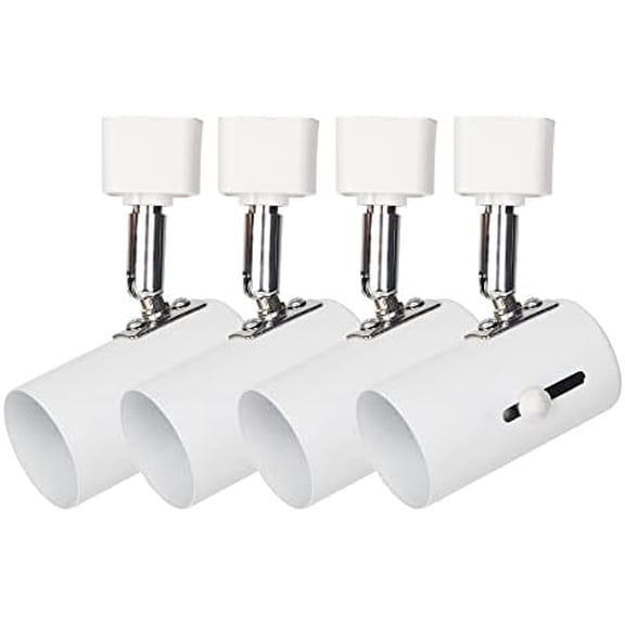 White line Voltage Track Lighting Heads E26 H Type(no Bulb), ETL Listed,4Pack