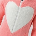 thumbnail image 6 of fartey Men Plus Size Hooded Pajamas Heart Print Long Sleeve Zip Up Jumpsuit Lounge Pockets Fleece One Piece Sleepwear, S-5XL, 6 of 6