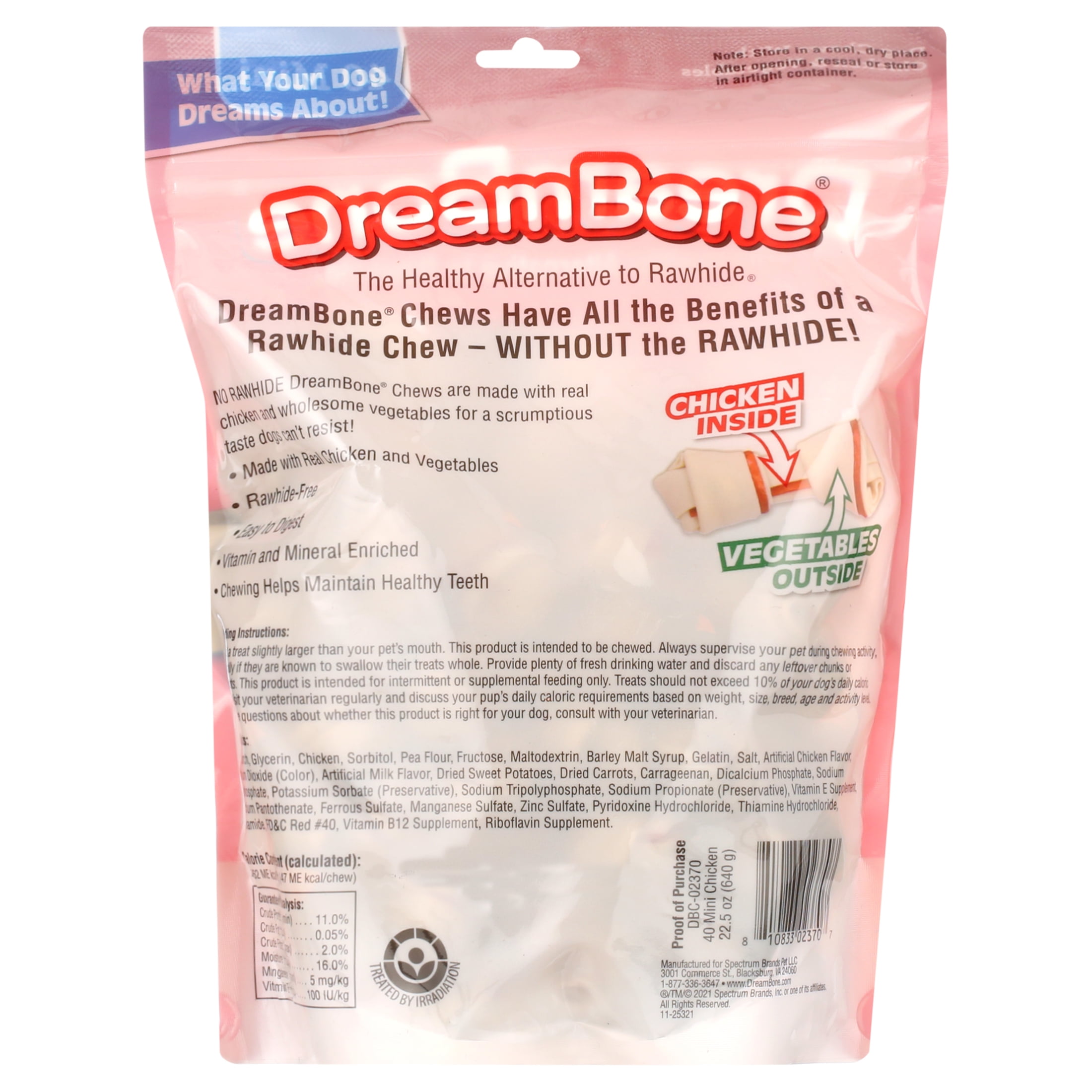(3 pack) DreamBone Chicken Flavored Rawhide-Free Dog Chews, Mini, 22.5 Oz. (40 Count)