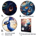 thumbnail image 3 of Designart "Peacock'S Colors In The Flowers III" Animals Peacock Floater Framed Canvas Wall Art, 3 of 5
