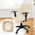thumbnail image 4 of XINQIHANG Removable Computer Chair Slipcovers,Stretchable Chair Seat Cushion Protector,Elastic Office Chair Cover, for Computer,Desk,Office Hotel, Beige, 4 of 7