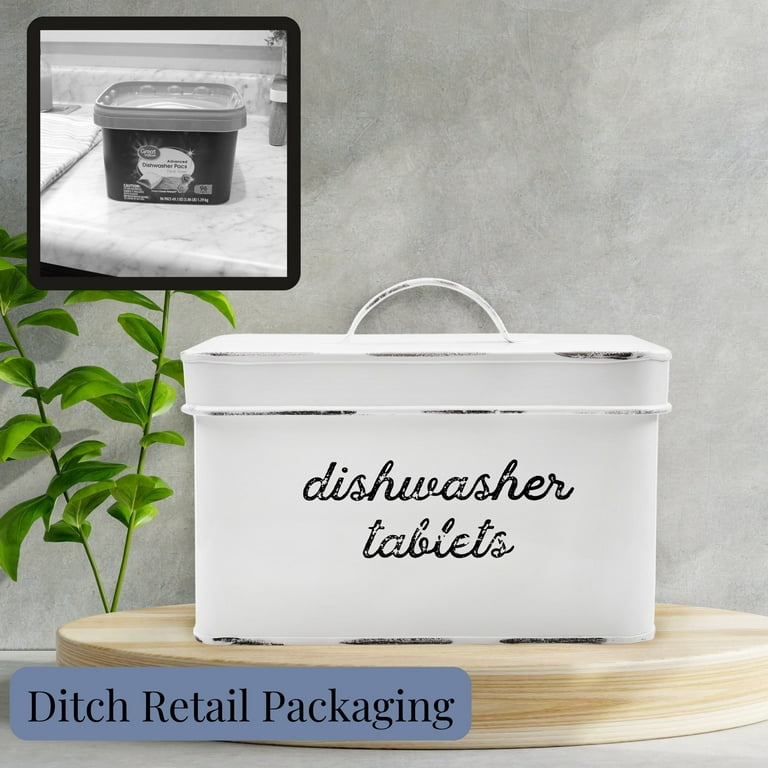 Dishwasher Detergent Pods Container, Modern Farmhouse Kitchen Home Decor,  Kitchen Organization and Storage Countertop, Housewarming Gift 