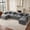 Gray, variant on HYJT-H&K Contemporary Corduroy 6-Seat and Oversized U-Shaped Modular Sectional Cloud Couch with Hidden Storage Console and Cup Holders, Light Gray