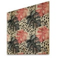 thumbnail image 2 of Designart 'Black and Red Monstera On Rough Brush Strokes I' Tropical Print on Natural Pine Wood, 2 of 5