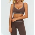 thumbnail image 7 of PISONIC Womens Workout Set Two Piece U Back Color Block Sports Bra Matching High Waist Leggings Gym Work Pilates Outfits, 7 of 7