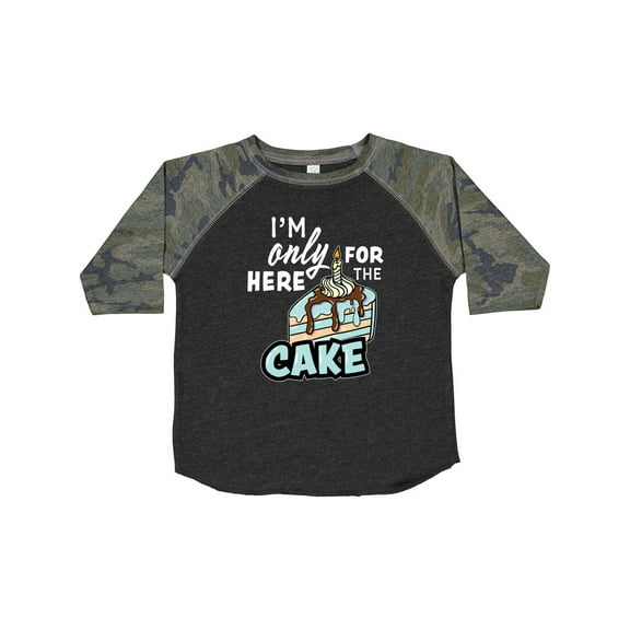 Inktastic Im Only Here for the Cake with Cake Slice Illustration Boys Toddler T-Shirt
