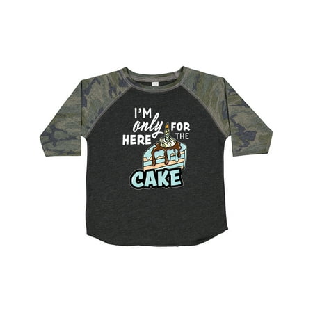 

Inktastic Im Only Here for the Cake with Cake Slice Illustration Gift Toddler Boy Girl T-Shirt