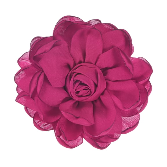 Uxcell Rose Flower Brooches and Pins for Women, Lapel Pins Dainty Satin Fabric Big Camellia Hair Flowers Clips Rose Red
