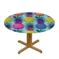 thumbnail image 3 of JEUXUS Psychedelic Pineapple Round Table Cover Fitted Outdoor Tablecloth Home Decor for Picnic Camping, 3 of 7