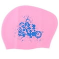 thumbnail image 1 of Gorro de natación de silicona, gorro de baño impermeable de pelo largo para mujeres y hombres, buceo, 1 of 14