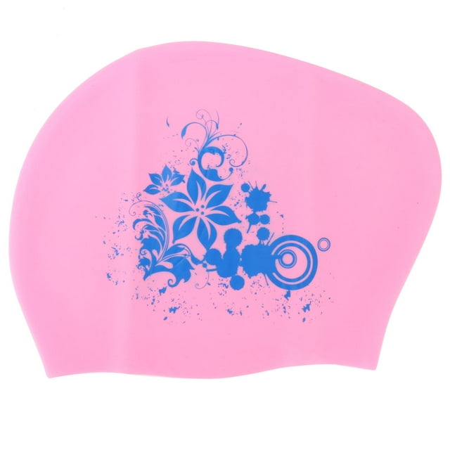Gorro de natación de silicona, gorro de baño impermeable de pelo largo para mujeres y hombres, buceo