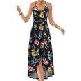 thumbnail image 1 of Robe Maxi Asymétrique pour Femmes Décontractée Col en V Été Florale Sans Manches, 1 of 8