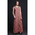 thumbnail image 3 of Bimba Robe de Plage Longue Sans Manches à Fente avant Imprimée de Feuilles Été Printemps pour Femmes - Moyen, 3 of 5