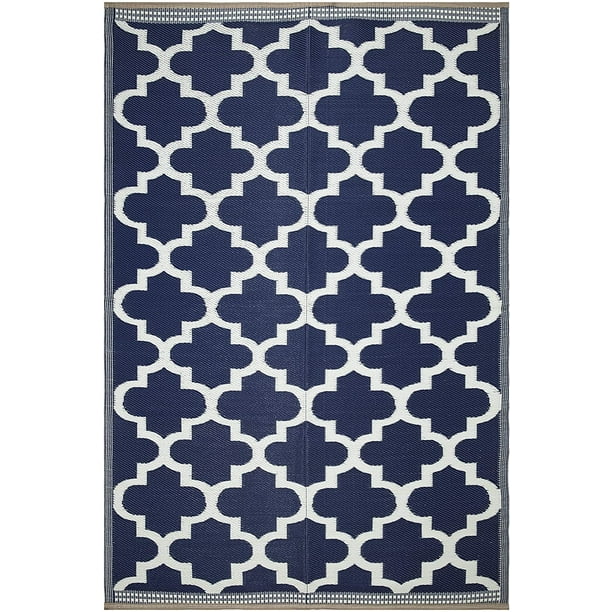 Lightweight Indoor Outdoor Reversible Plastic Area Rug 4x6 Feet