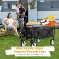 thumbnail image 6 of CL.HPAHKL Collapsible Wagon Cart Foldable Garden Wagon Cart Utility Wagon with All-Terrain Wheels, Black, 6 of 7