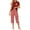 Red, variant on Women's Short Sleeve Pajamas Sets with Capri Pants 2 Piece Womens Capri Pajama Sets with Pockets Summer Plaid Print Sleepwear Set for Women, S-XXL