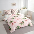 thumbnail image 4 of Feelyou Christmas Poinsettia Floral Twin Bedding Sets 7-Piece, Winter Snowflake Bedding Comforter Set, Kids Boys Girls Reversible Sheet Sets, Breathable Home Decor, 4 of 8