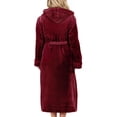 thumbnail image 4 of UVN Women Robes Winter Long Sleeve Bathrobe Plush Warm Premium Robe Soft Fluffy Sleepwear Nightgown with Pockets, 4 of 10