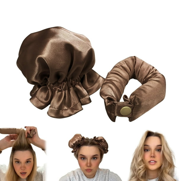 Juego de funda para rizador de pelo con rizador de calor, artefacto para cabello rizado perezoso para dormir con ondas grandes