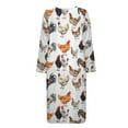 thumbnail image 4 of Yuyamidu Chicken Long Sleeve Zipper Bathrobe for Women After Shower Cock Crewneck Robes Dress Womens Lingerie Robes Sexy Long Dressing Gown Soft Nightgown Loungewear Size 2XL, 4 of 7