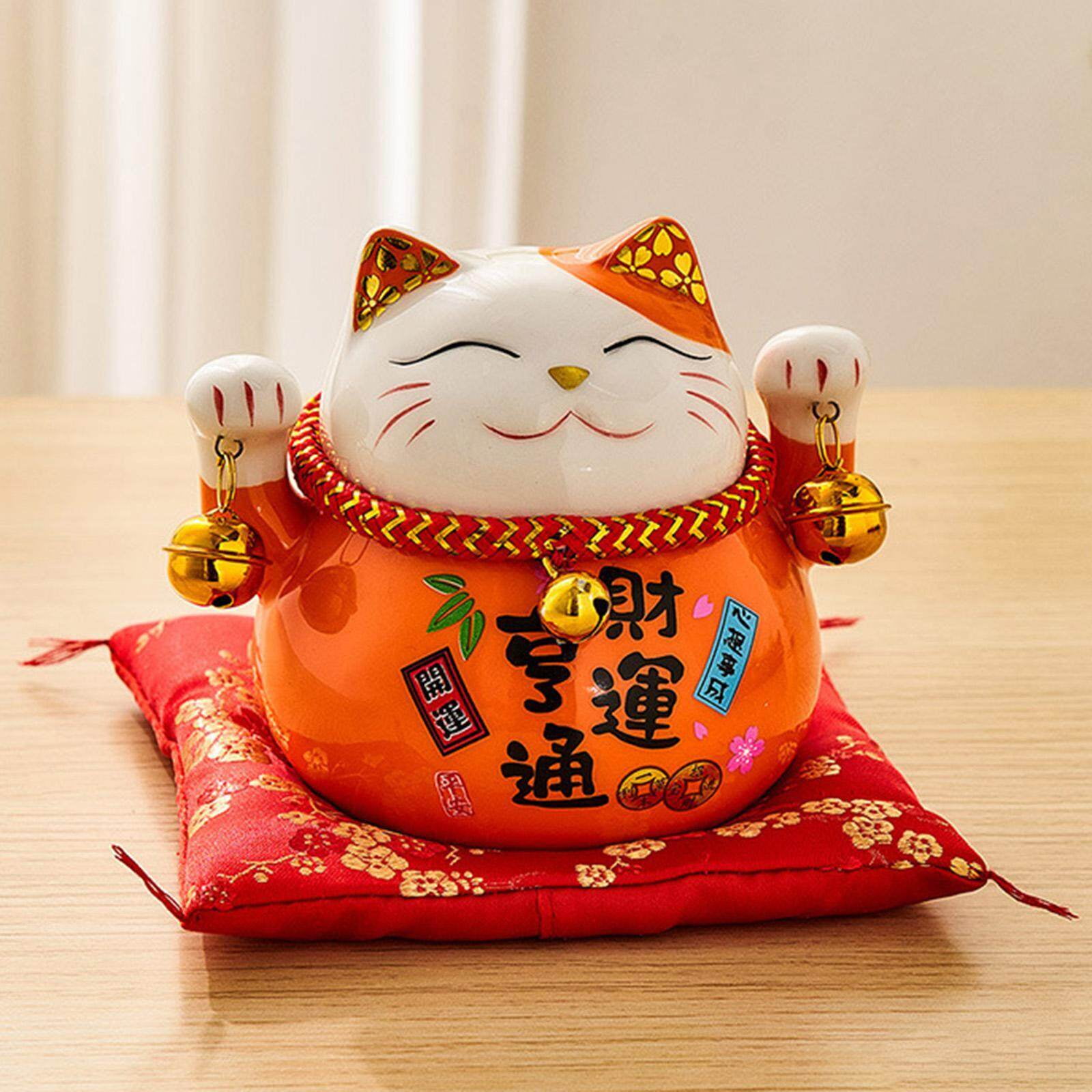 Maneki Neko Good Luck Cat Piggy Bank Ornament Lucky Cat Ornaments