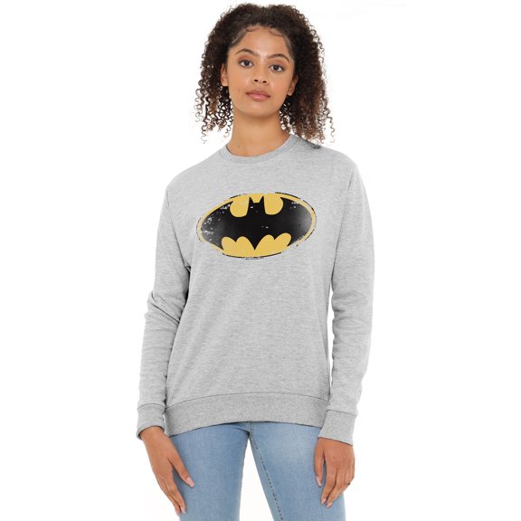 Batman Distressed Shield Women's Crew Sweatshirt