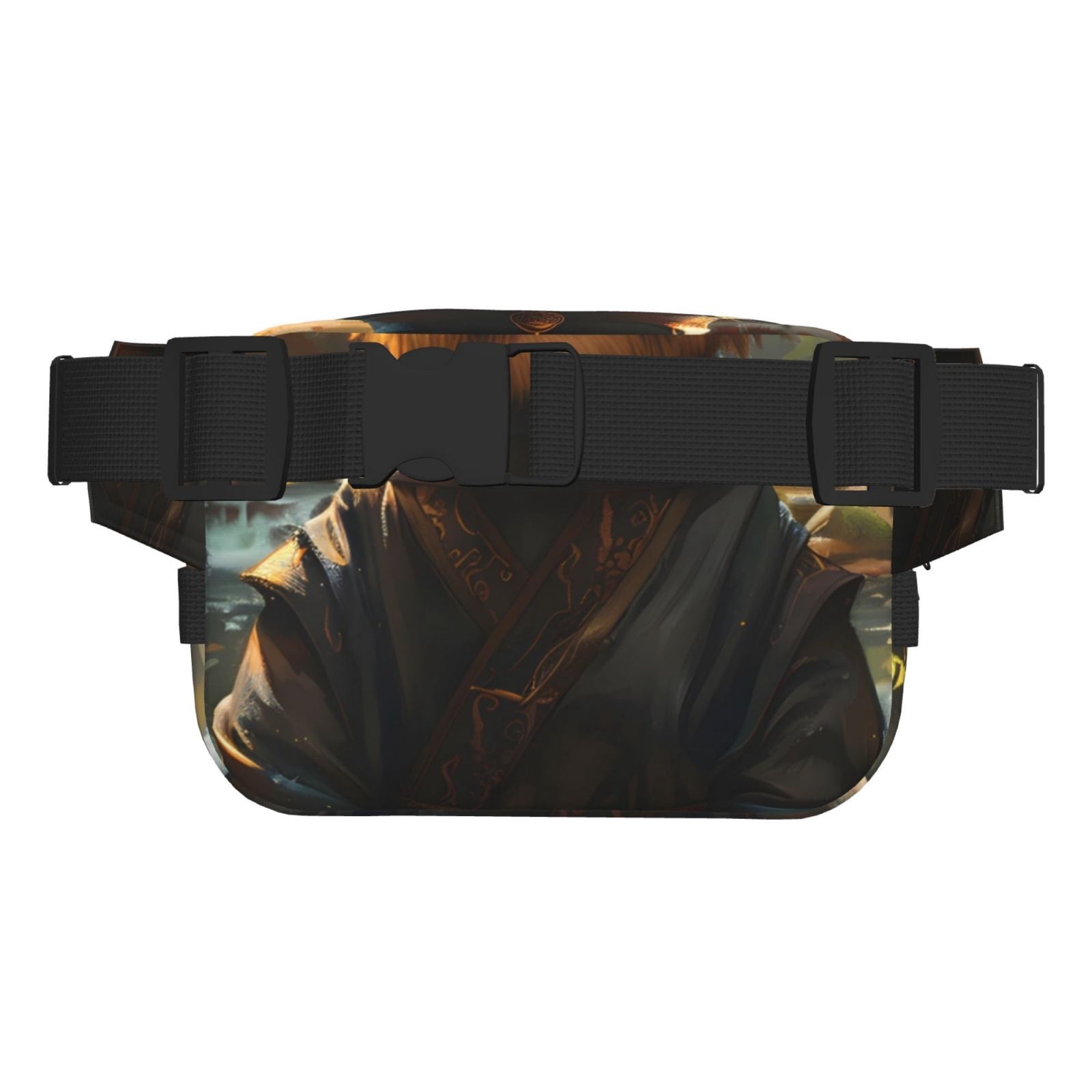 Picia Forest Creek Cute Dog Print Square Double-Layer Waist Bag Mini Adjustable Waist Belt Bag Exercise Running Travel Hiking