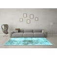 thumbnail image 3 of Ahgly Company Indoor Square Abstract Light Blue Modern Area Rugs, 3' Square, 3 of 4