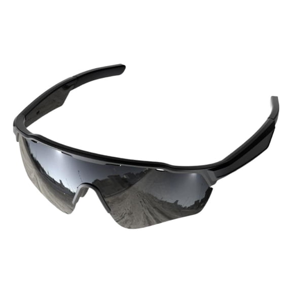 AI Smart Translation Glasses with Bluetooth Audio, Real-Time 172 Languages Interpreter Eyewear for Cycling & Travel, UV400 Sunglasses with Open-Ear Speakers & Voice-to-Text, Black