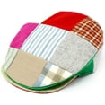 thumbnail image 2 of Hanna Hats Donegal Tweed Vintage Patchwork Flat Driving Cap 100% Wool Handcrafted in Ireland, 2 of 4