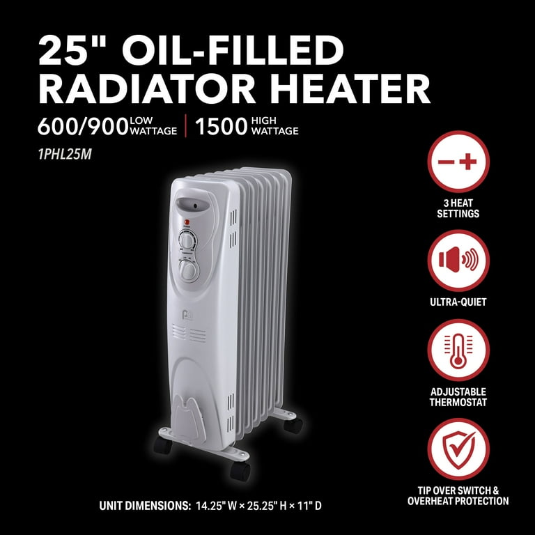 Perfect Aire 5120 Btu/h 160 sq ft Oil Filled Electric Heater