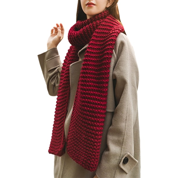 Qarigey Bufandas de moda para mujer, idea de regalo suave y cómoda, bufanda de invierno para mujer, bufanda cálida de invierno Accesorios de disfraces Vino rojo