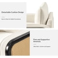 thumbnail image 6 of Tina's Home Woven Rattan Accent Chair with Solid Wood Frame, Modern Coastal Armchair with Cushioned Seat, Upholstered Lounge Chair for Living Room, Bedroom, Reading Nook, Natural, 6 of 7