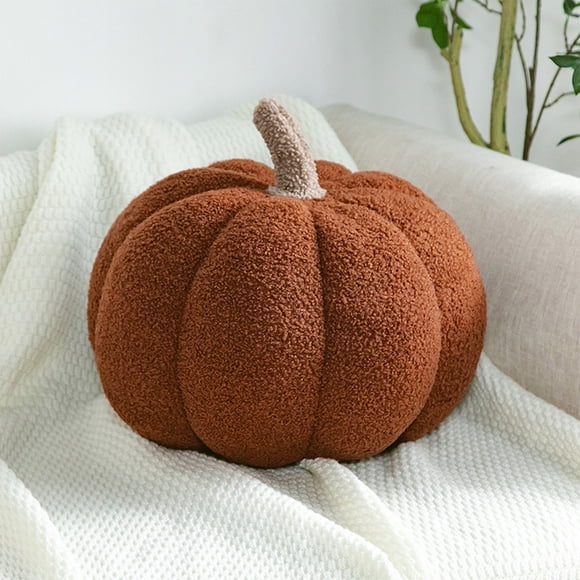 Cojines Decorativos con Forma de Calabaza, Ideales para Otoño. Relleno de Polipropileno Suave. Medidas: 20 X 20 X 12 Cm. Colores Disponibles: Amarillo, Naranja, Verde Militar y Marrón.